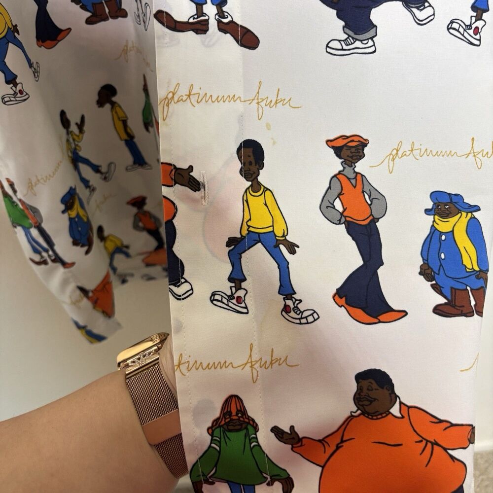 VINTAGE PLATINUM FUBU FAT ALBERT & GANG BUTTON SHIRT XXL - Picture 6 of 9